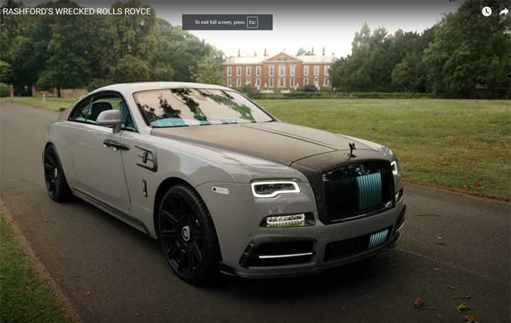 MARCUS RASHFORDS WRECKED ROLLS ROYCE